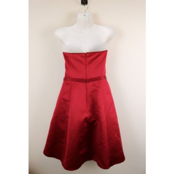 Davids Bridal Womens Dress Red Strapless Brooch - Picture 4 of 6